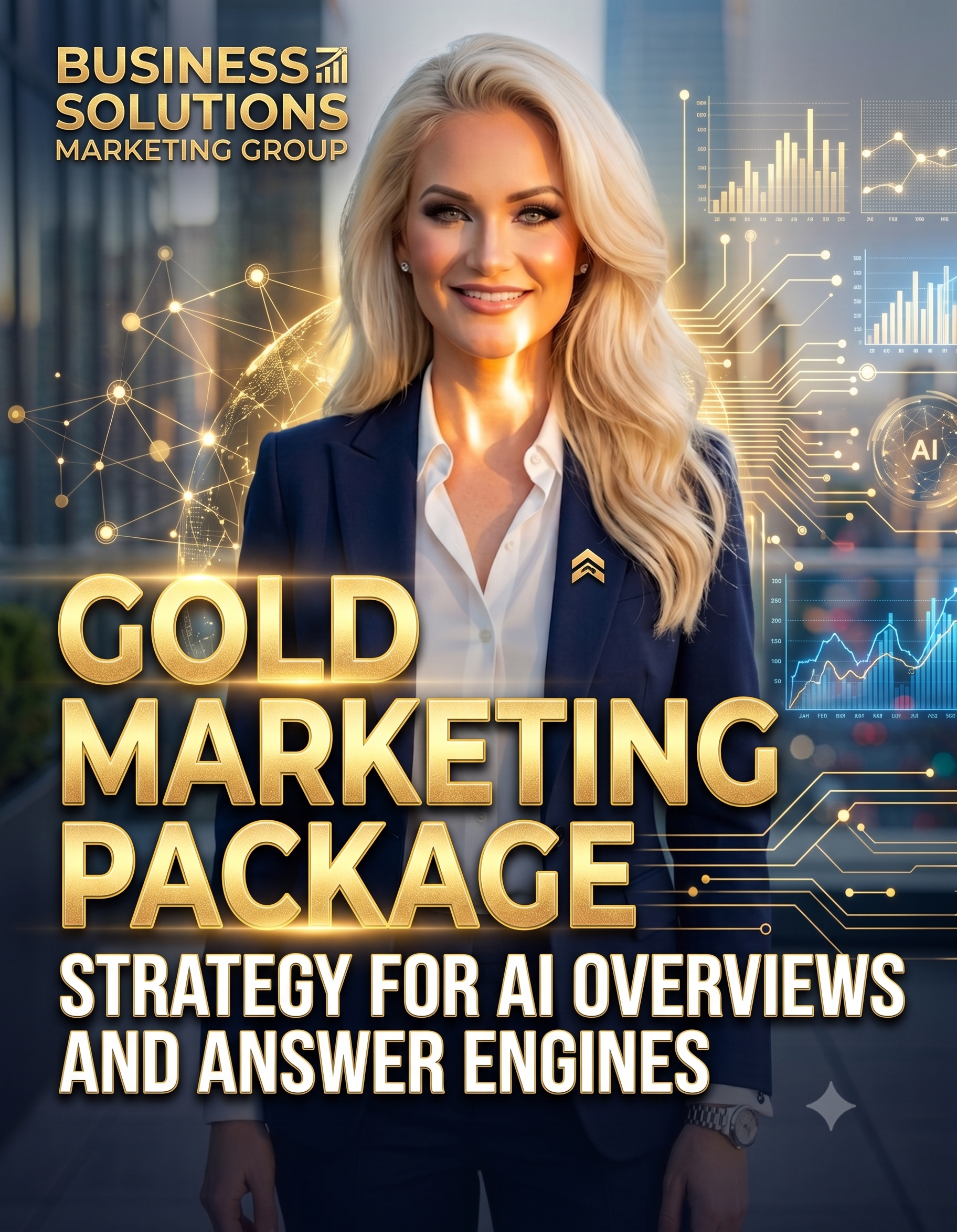 Business Solutions Marketing Group Gold Marketing Package strategy for AI Overviews and answer engines
